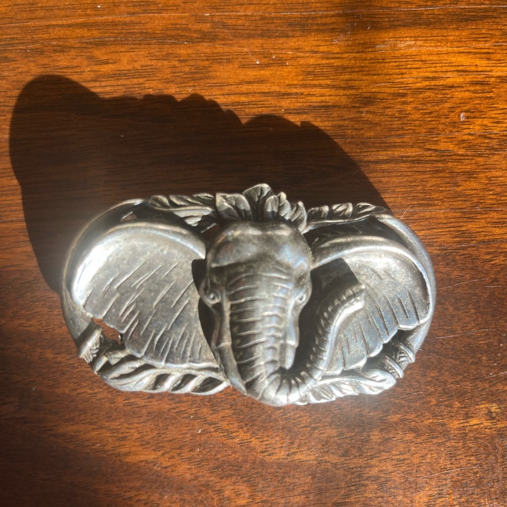 Brighton Silver Elephant Belt Buckle